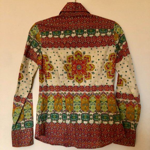 Mandala Print Button Up Shirt ASO Lane Kim - Picture 3 of 5